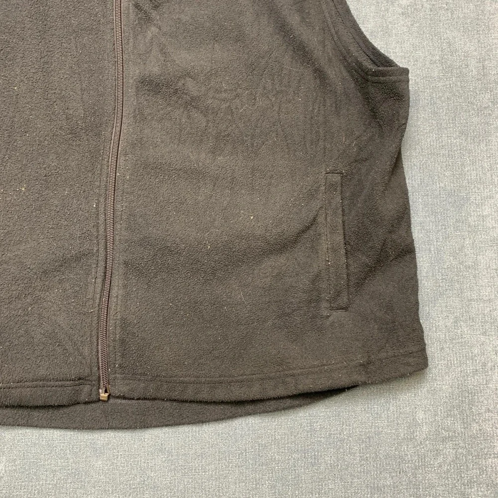 Caribou Creek Vest Mens Large Black Fleece Full Zip Mock Neck Hiking Outdoor